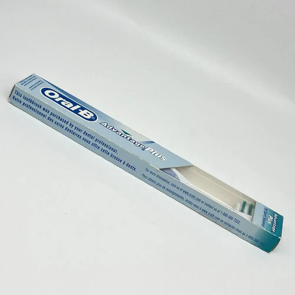 Vintage Oral-B Advantage Plus Toothbrush 35 Soft Power Tip Indicator Blue - NEW